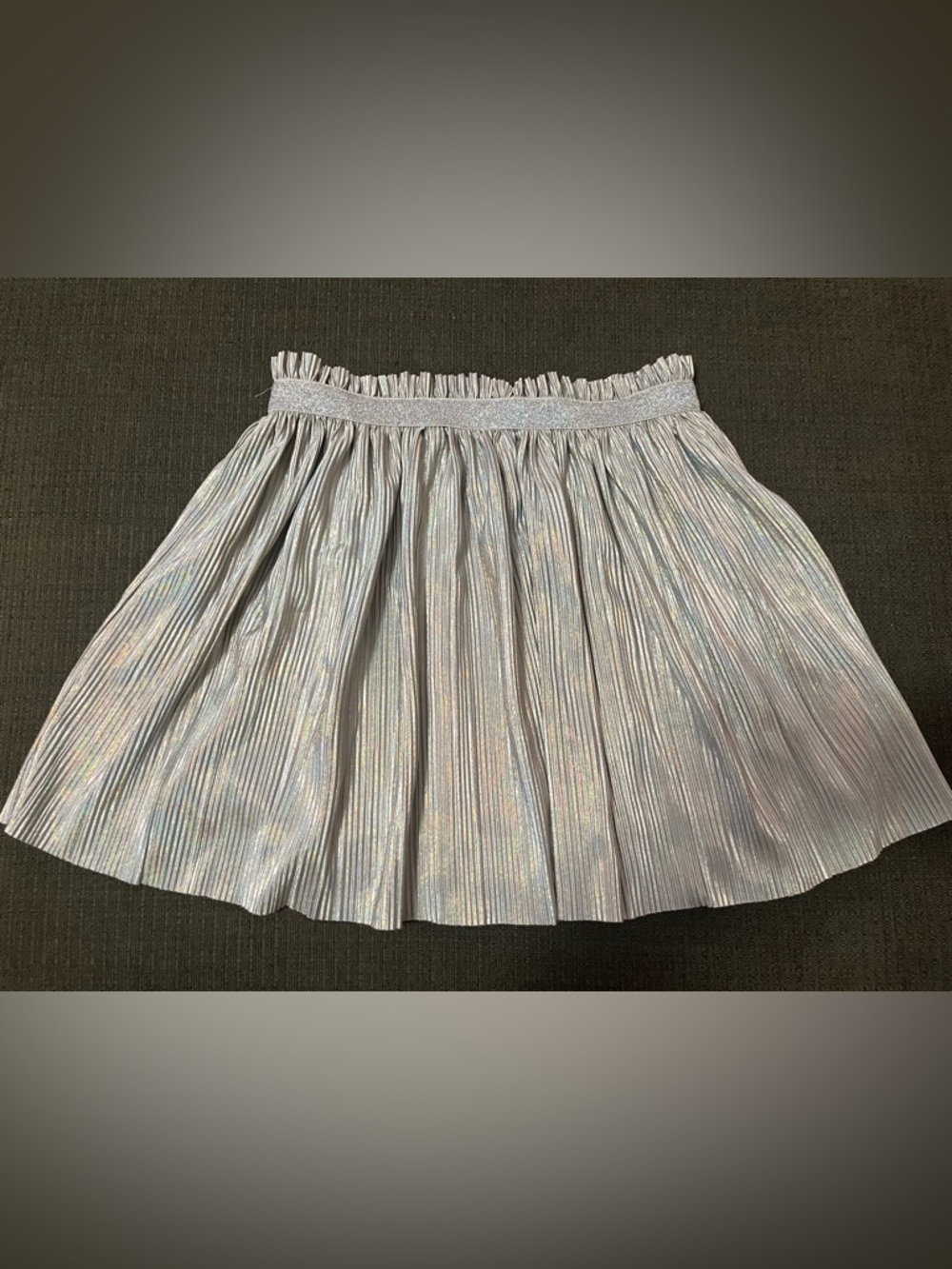 Metallic Silver Pleated Women's Skirt